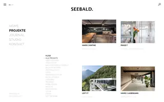 SEEBALD. homepage website preview
