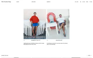 The Frankie Shop homepage website preview