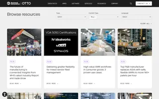 Otto Motors homepage website preview