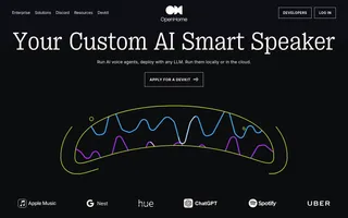 OpenHome homepage website preview