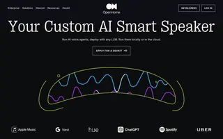 OpenHome homepage website preview