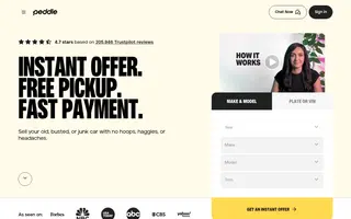 Peddle homepage website preview