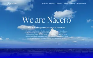 Nacero homepage website preview