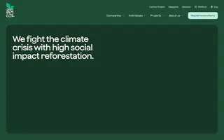 Zero CO2 homepage website preview