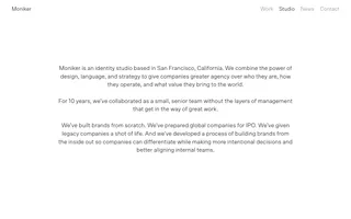 Moniker homepage website preview