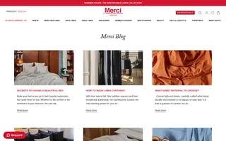 Merci homepage website preview