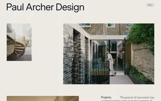 Paul Archer Design homepage website preview