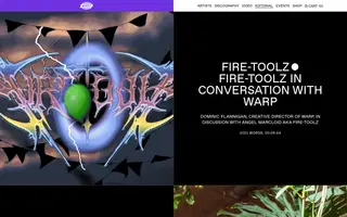 Warp homepage website preview