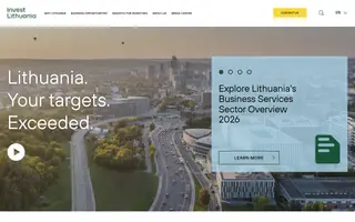 Invest Lithuania homepage website preview