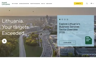 Invest Lithuania homepage website preview