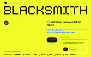 Blacksmith homepage website preview