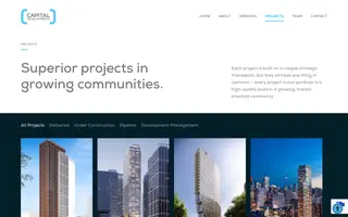Capital Developments homepage website preview
