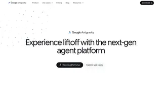 Google Antigravity homepage website preview