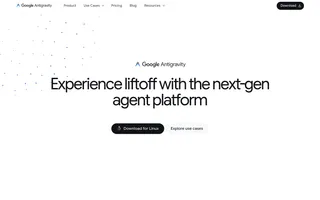 Google Antigravity homepage website preview