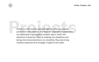 Artbox homepage website preview