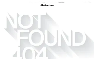 A24 Auctions homepage website preview