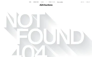 A24 Auctions homepage website preview
