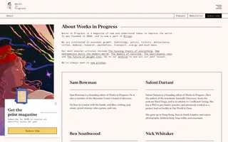 Works in Progress homepage website preview