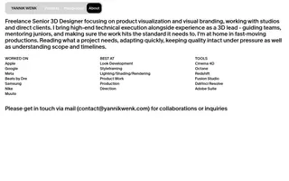 Yannik Wenk homepage website preview