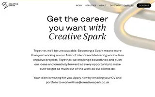 Creative Spark homepage website preview