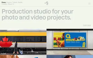 Mercredi Studio homepage website preview