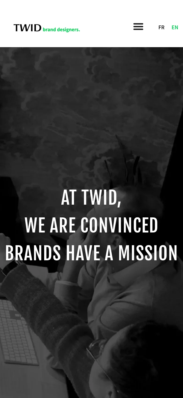 TWID About Us mobile website screenshot