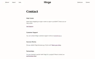 Hinge homepage website preview