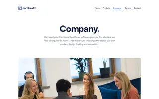 Nordhealth homepage website preview