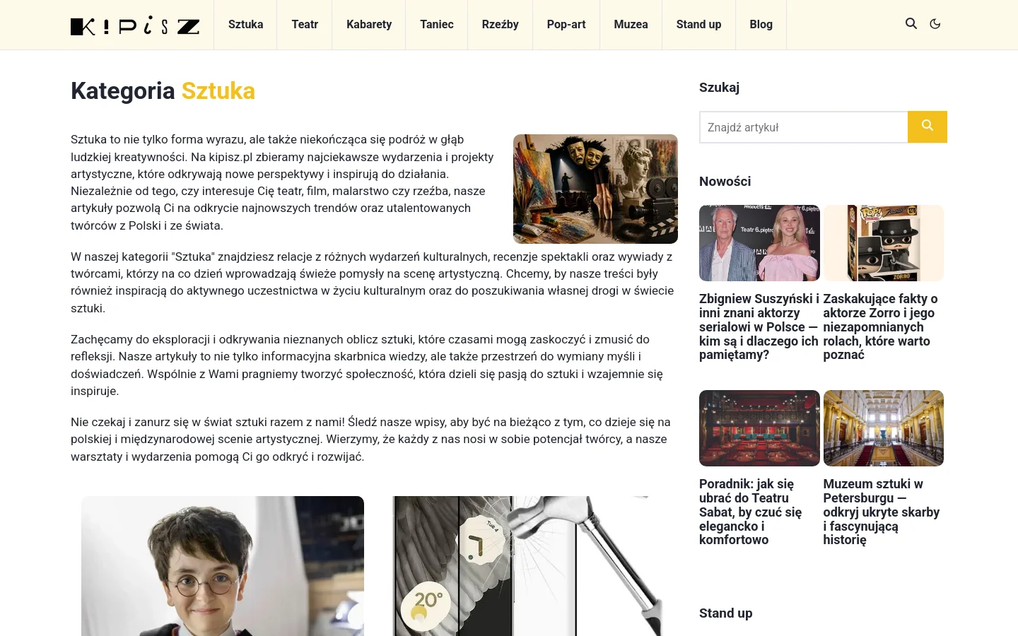 Kipisz Portfolio desktop website screenshot