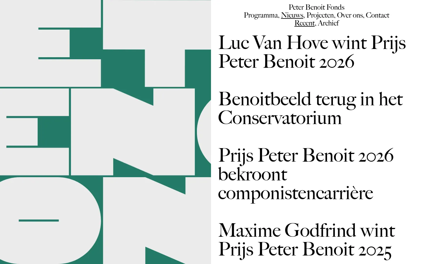 Peter Benoit Fonds Blog / Article desktop website screenshot