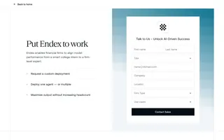 Endex homepage website preview