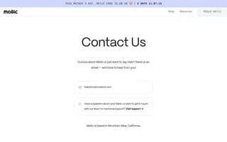 Matic homepage website preview