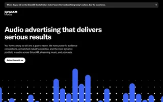 SiriusXM Media homepage website preview