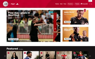 Ajax homepage website preview
