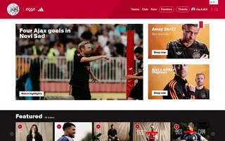 Ajax homepage website preview