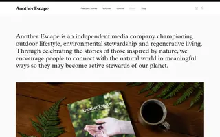 Another Escape homepage website preview