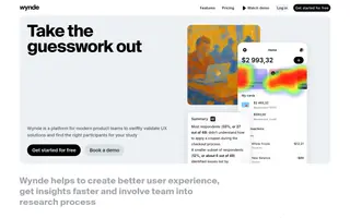 Wynde homepage website preview