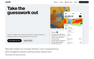 Wynde homepage website preview
