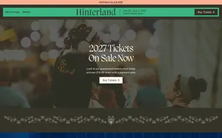 Hinterland homepage website preview