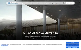 Los Angeles Convention Center homepage website preview
