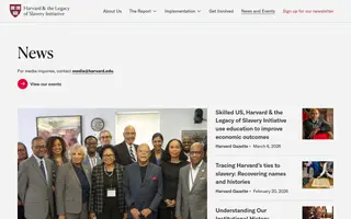 Harvard & the Legacy of Slavery homepage website preview