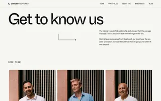 Concept Ventures homepage website preview