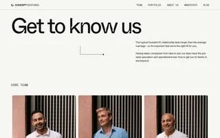 Concept Ventures homepage website preview