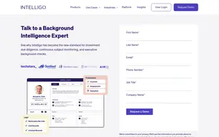 Intelligo homepage website preview