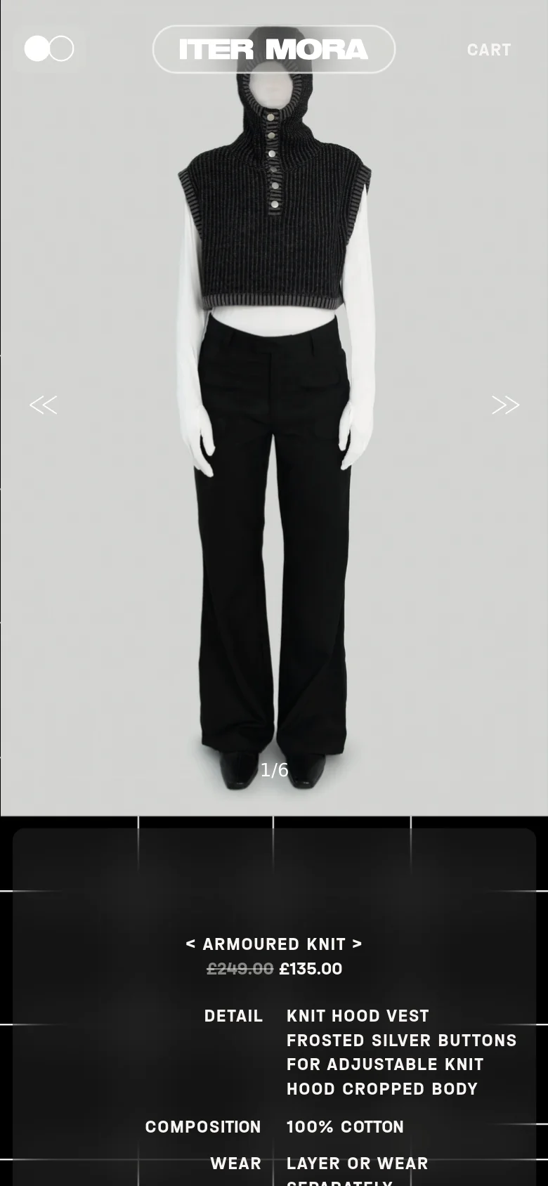 Iter Mora Shop / Catalog mobile website screenshot