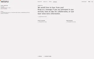 Yatofu homepage website preview