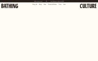 Bathing Culture homepage website preview