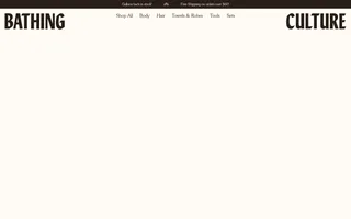 Bathing Culture homepage website preview