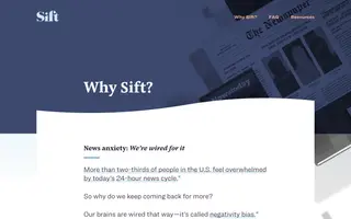 Sift homepage website preview