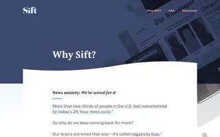Sift homepage website preview